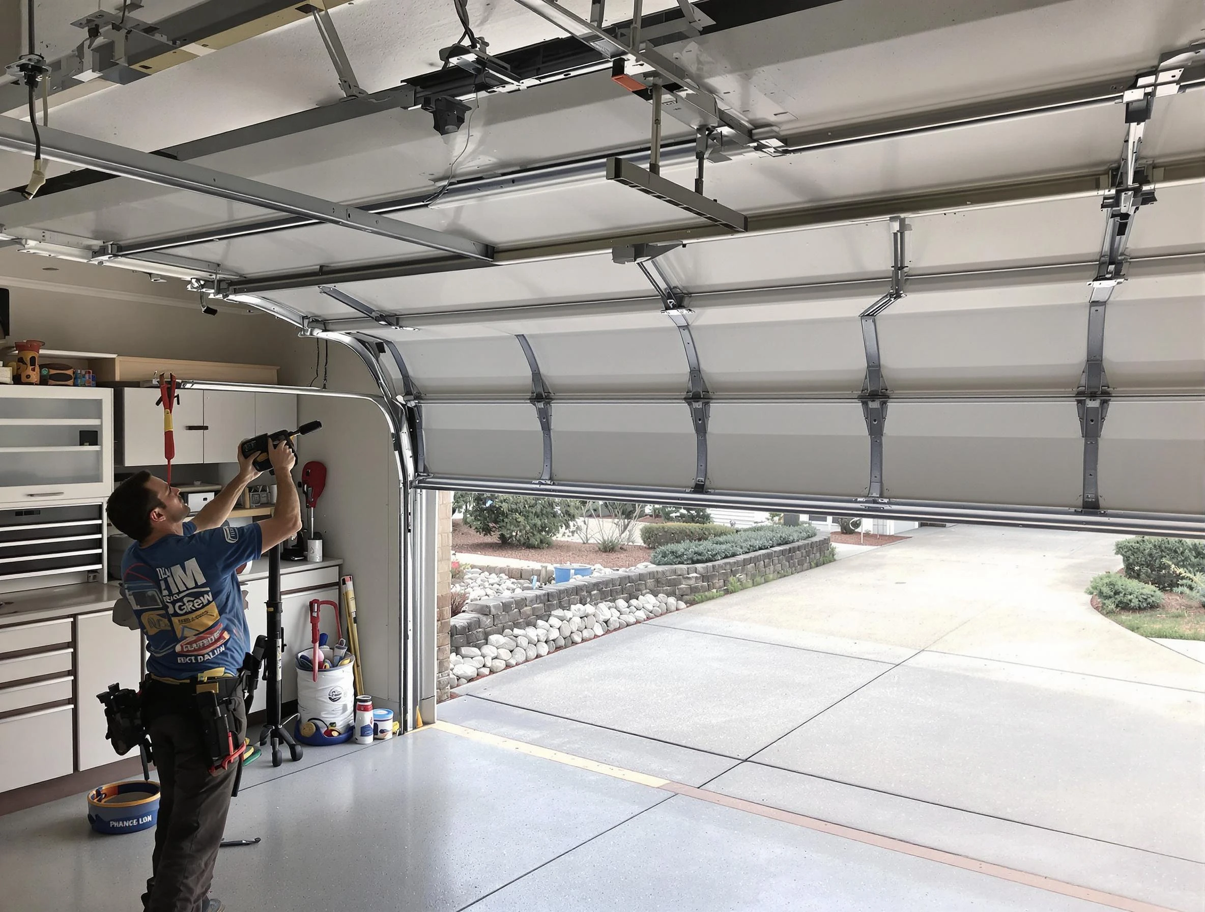 Garage door track repair service by Superior Garage Door Repair in Superior
