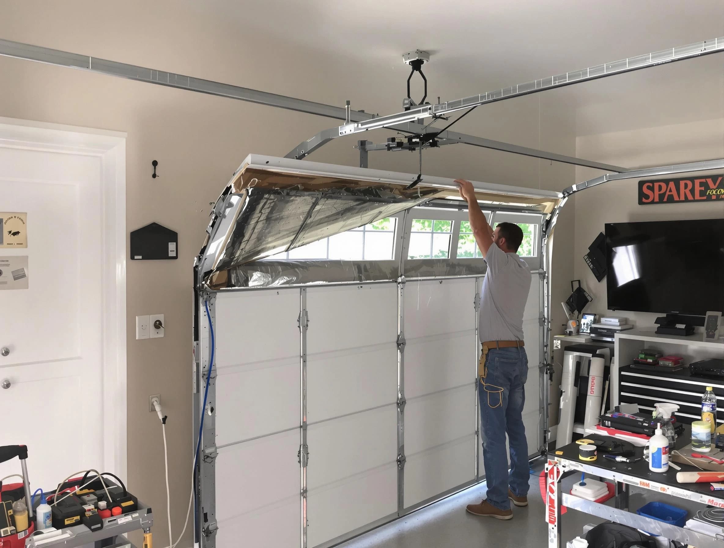 Garage door section replacement by Superior Garage Door Repair in Superior