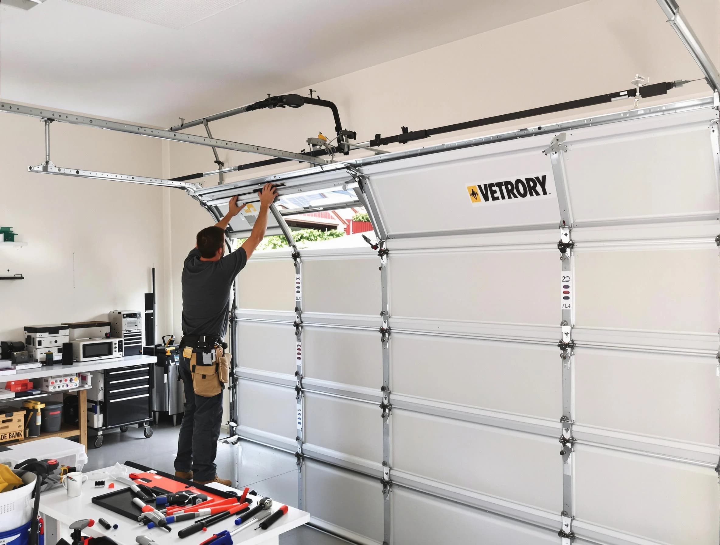 Superior Garage Door Repair technician performing section replacement in Superior