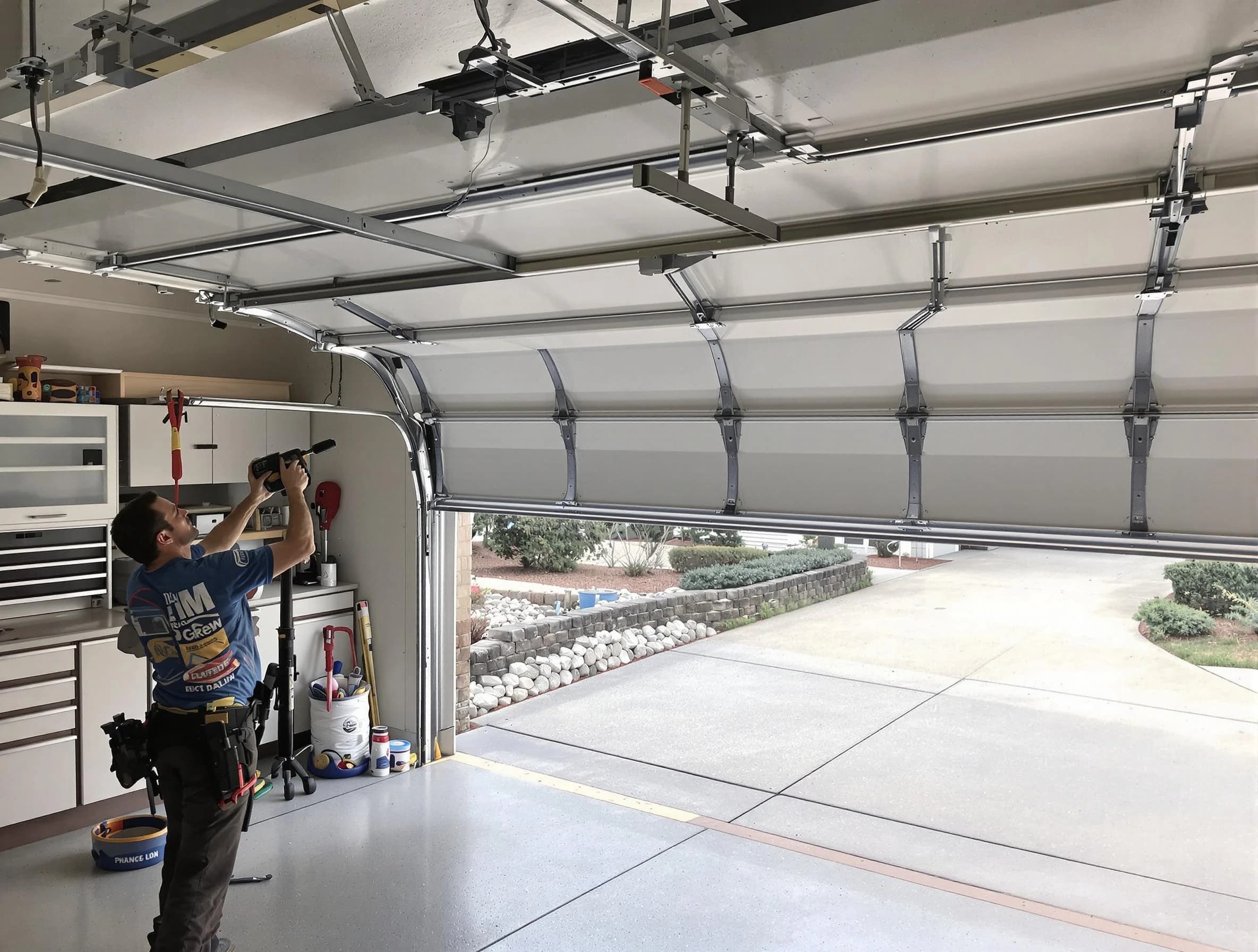 Garage door track repair service by Superior Garage Door Repair in Superior